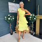 Casey Layered Detailed Occasion Dress Yellow