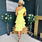 Casey Layered Detailed Occasion Dress Yellow