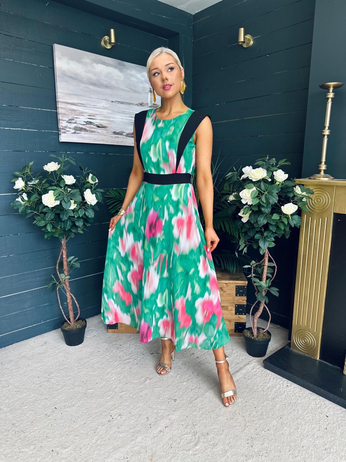 Addison Detailed Midi Dress Green