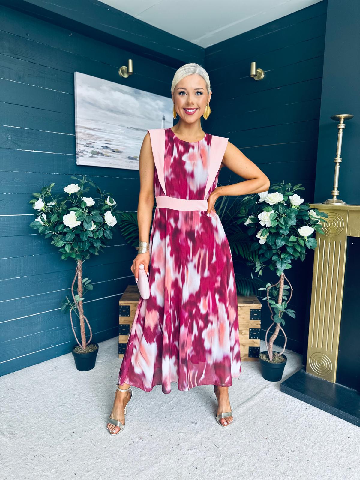 Addison Detailed Midi Dress Burgundy