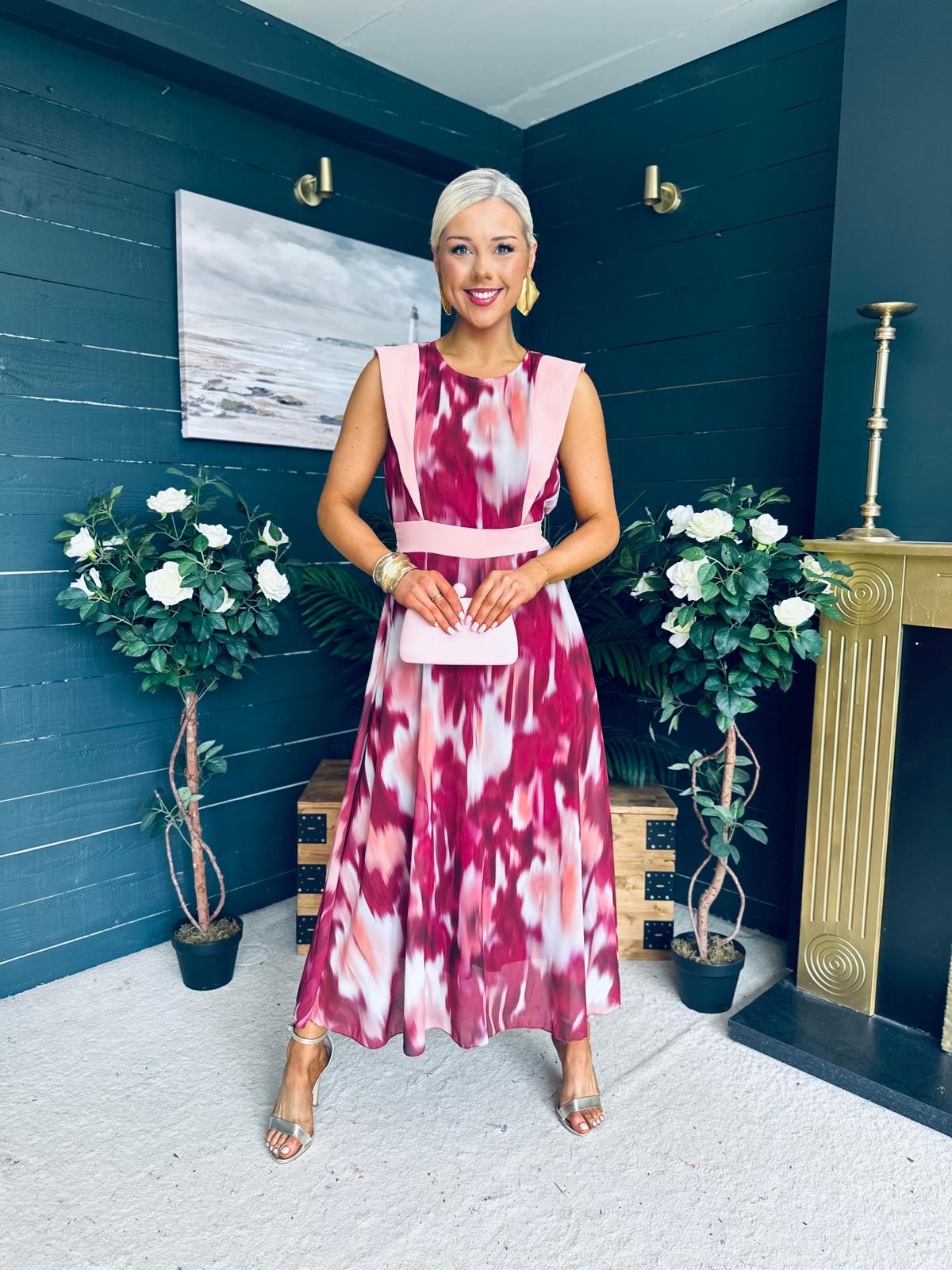 Addison Detailed Midi Dress Burgundy