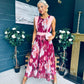 Addison Detailed Midi Dress Burgundy
