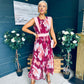 Addison Detailed Midi Dress Burgundy