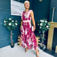Addison Detailed Midi Dress Burgundy