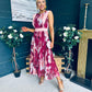 Addison Detailed Midi Dress Burgundy