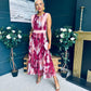 Addison Detailed Midi Dress Burgundy