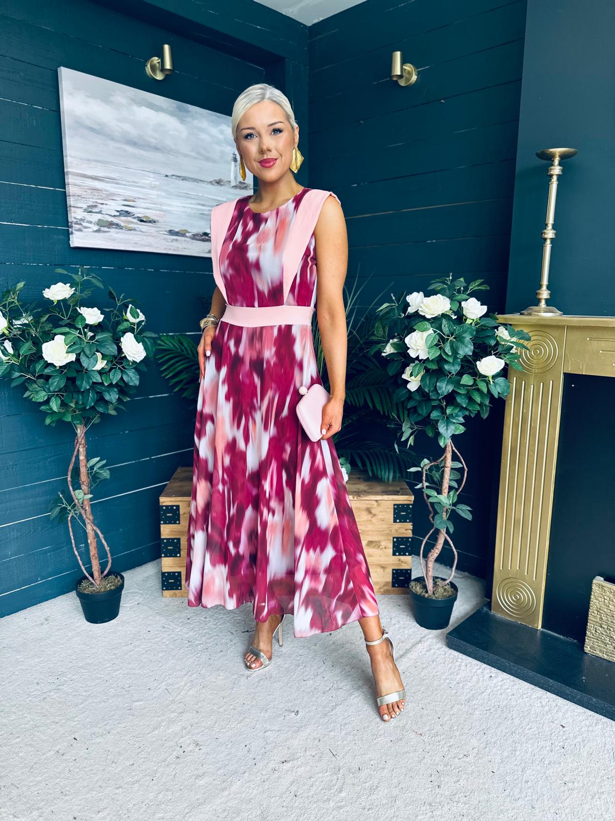 Addison Detailed Midi Dress Burgundy