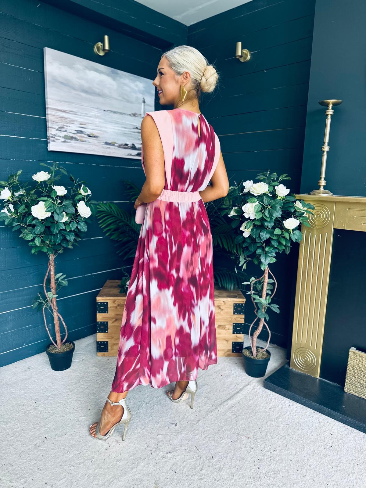 Addison Detailed Midi Dress Burgundy