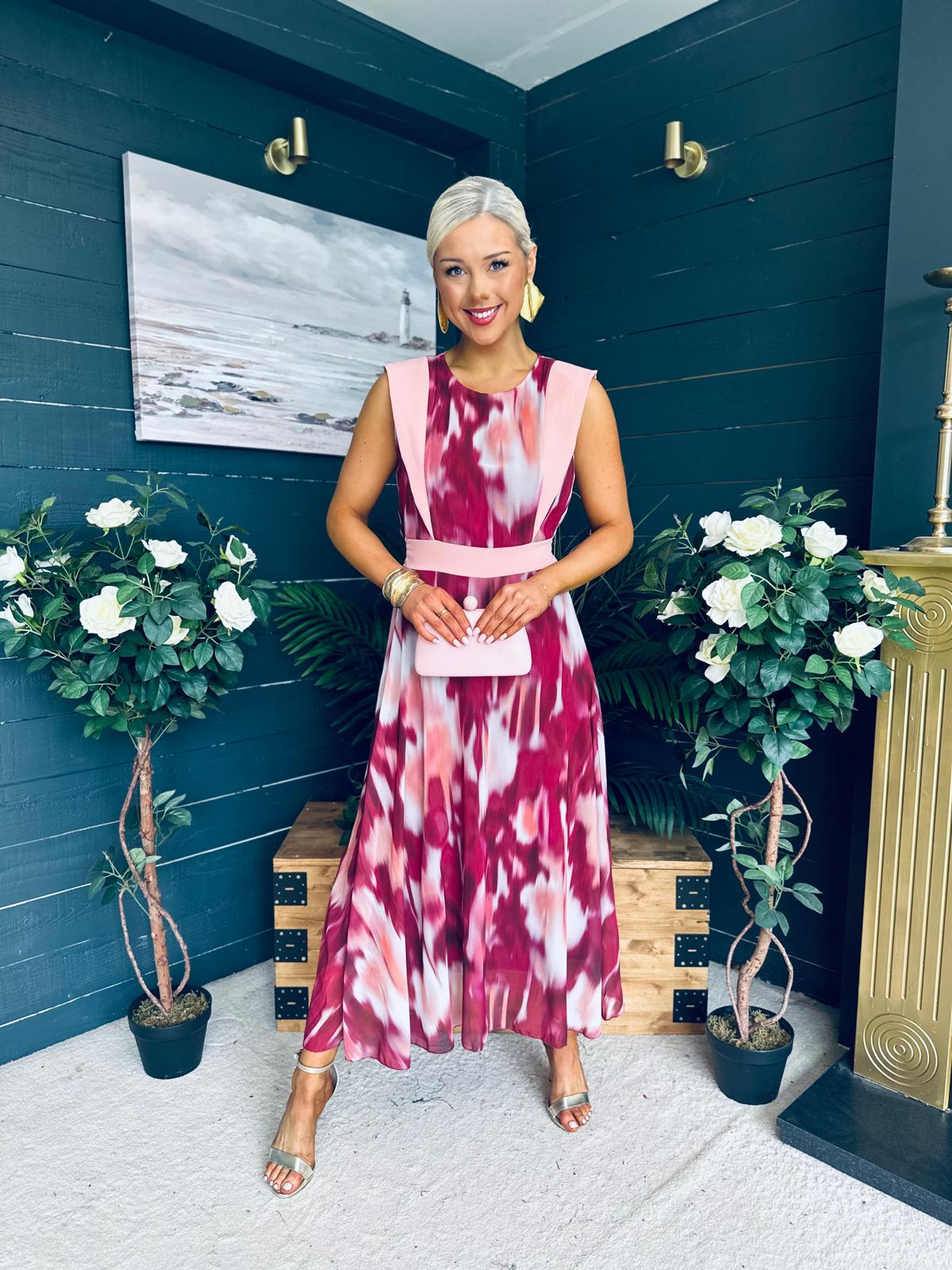 Addison Detailed Midi Dress Burgundy