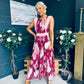 Addison Detailed Midi Dress Burgundy