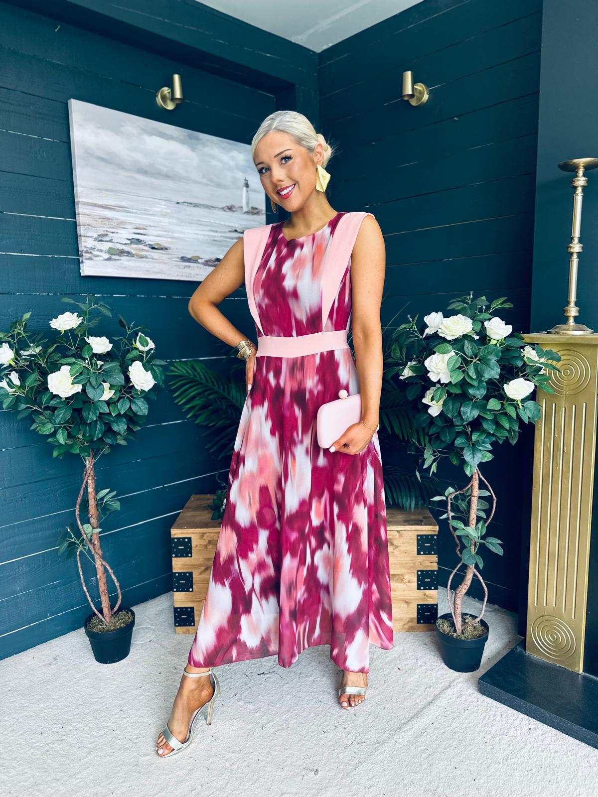 Addison Detailed Midi Dress Burgundy