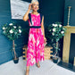 Addison Detailed Midi Dress Fuchsia