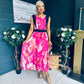 Addison Detailed Midi Dress Fuchsia