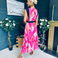 Addison Detailed Midi Dress Fuchsia