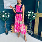 Addison Detailed Midi Dress Fuchsia