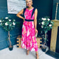 Addison Detailed Midi Dress Fuchsia