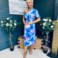 Emer One Shoulder Midi Dress Blue