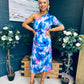 Emer One Shoulder Midi Dress Blue