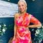 Emer One Shoulder Midi Dress Amber