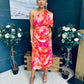 Emer One Shoulder Midi Dress Amber