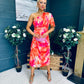 Emer One Shoulder Midi Dress Amber