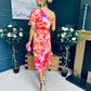 Emer One Shoulder Midi Dress Amber