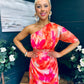 Emer One Shoulder Midi Dress Amber