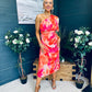 Emer One Shoulder Midi Dress Amber
