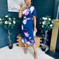 Emer One Shoulder Midi Dress Navy