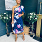 Emer One Shoulder Midi Dress Navy