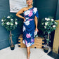 Emer One Shoulder Midi Dress Navy