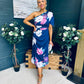 Emer One Shoulder Midi Dress Navy