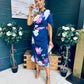 Emer One Shoulder Midi Dress Navy