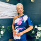 Emer One Shoulder Midi Dress Navy