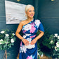 Emer One Shoulder Midi Dress Navy