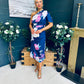 Emer One Shoulder Midi Dress Navy