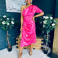 Emer One Shoulder Midi Dress Pink