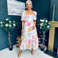 Davina Puff Sleeve Midi Dress White