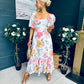 Davina Puff Sleeve Midi Dress White