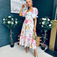 Davina Puff Sleeve Midi Dress White