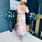 Davina Puff Sleeve Midi Dress White