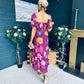 Davina Puff Sleeve Midi Dress Berry
