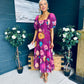 Davina Puff Sleeve Midi Dress Berry