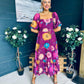 Davina Puff Sleeve Midi Dress Berry