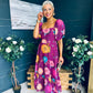 Davina Puff Sleeve Midi Dress Berry