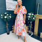 Davina Puff Sleeve Midi Dress Blush