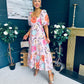 Davina Puff Sleeve Midi Dress Blush