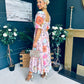Davina Puff Sleeve Midi Dress Blush
