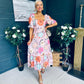 Davina Puff Sleeve Midi Dress Blush
