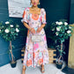 Davina Puff Sleeve Midi Dress Blush